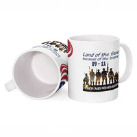 911 Memorial Ceramic Mug Patriot Day American Flag and Soldier Silhouette Honor and Remember - Wonder Print Shop