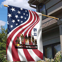 911 Memorial Garden Flag Patriot Day American Flag and Soldier Silhouette Honor and Remember - Wonder Print Shop