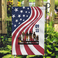 911 Memorial Garden Flag Patriot Day American Flag and Soldier Silhouette Honor and Remember - Wonder Print Shop