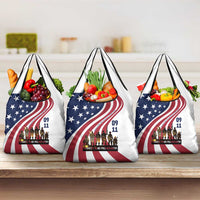 911 Memorial Grocery Bag Patriot Day American Flag and Soldier Silhouette Honor and Remember - Wonder Print Shop