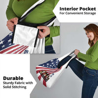 911 Memorial Grocery Bag Patriot Day American Flag and Soldier Silhouette Honor and Remember - Wonder Print Shop