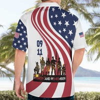 911 Memorial Hawaiian Shirt Patriot Day American Flag and Soldier Silhouette Honor and Remember - Wonder Print Shop