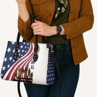 911 Memorial Leather Bag Patriot Day American Flag and Soldier Silhouette Honor and Remember - Wonder Print Shop