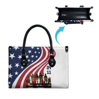 911 Memorial Leather Bag Patriot Day American Flag and Soldier Silhouette Honor and Remember - Wonder Print Shop