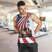 911 Memorial Men Tank Top Patriot Day American Flag and Soldier Silhouette Honor and Remember - Wonder Print Shop