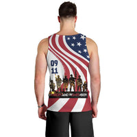 911 Memorial Men Tank Top Patriot Day American Flag and Soldier Silhouette Honor and Remember - Wonder Print Shop