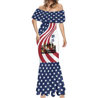 911 Memorial Mermaid Dress Patriot Day American Flag and Soldier Silhouette Honor and Remember - Wonder Print Shop