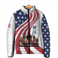 911 Memorial Padded Jacket Patriot Day American Flag and Soldier Silhouette Honor and Remember - Wonder Print Shop