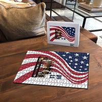 911 Memorial Puzzle Patriot Day American Flag and Soldier Silhouette Honor and Remember - Wonder Print Shop