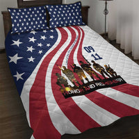 911 Memorial Quilt Bed Set Patriot Day American Flag and Soldier Silhouette Honor and Remember - Wonder Print Shop