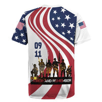911 Memorial Rugby Jersey Patriot Day American Flag and Soldier Silhouette Honor and Remember - Wonder Print Shop