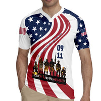 911 Memorial Rugby Jersey Patriot Day American Flag and Soldier Silhouette Honor and Remember - Wonder Print Shop