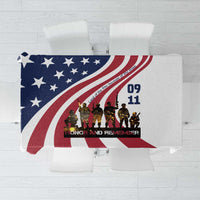 911 Memorial Tablecloth Patriot Day American Flag and Soldier Silhouette Honor and Remember - Wonder Print Shop