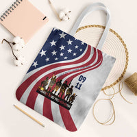 911 Memorial Tote Bag Patriot Day American Flag and Soldier Silhouette Honor and Remember - Wonder Print Shop