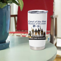 911 Memorial Tumbler Cup Patriot Day American Flag and Soldier Silhouette Honor and Remember - Wonder Print Shop