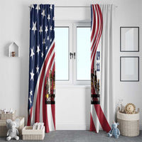 911 Memorial Window Curtain Patriot Day American Flag and Soldier Silhouette Honor and Remember - Wonder Print Shop