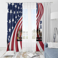 911 Memorial Window Curtain Patriot Day American Flag and Soldier Silhouette Honor and Remember - Wonder Print Shop