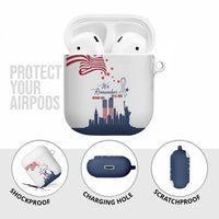 Patriot Day 911 Memorial AirPods Case American Flag and New York City Skyline Design - Wonder Print Shop