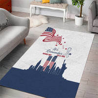 Patriot Day 911 Memorial Area Rug American Flag and New York City Skyline Design - Wonder Print Shop