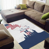 Patriot Day 911 Memorial Area Rug American Flag and New York City Skyline Design - Wonder Print Shop
