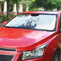 Patriot Day 911 Memorial Auto Sun Shade American Flag and New York City Skyline Design - Wonder Print Shop