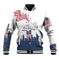 Patriot Day 911 Memorial Baseball Jacket American Flag and New York City Skyline Design - Wonder Print Shop
