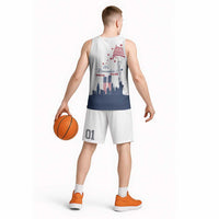Patriot Day 911 Memorial Basketball Jersey American Flag and New York City Skyline Design - Wonder Print Shop