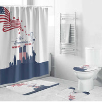 Patriot Day 911 Memorial Bathroom Set American Flag and New York City Skyline Design - Wonder Print Shop