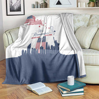 Patriot Day 911 Memorial Blanket American Flag and New York City Skyline Design - Wonder Print Shop