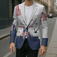Patriot Day 911 Memorial Blazer American Flag and New York City Skyline Design - Wonder Print Shop