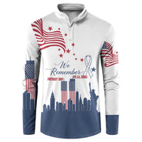 Patriot Day 911 Memorial Button Sweatshirt American Flag and New York City Skyline Design - Wonder Print Shop