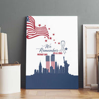 Patriot Day 911 Memorial Canvas Wall Art American Flag and New York City Skyline Design - Wonder Print Shop