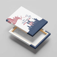 Patriot Day 911 Memorial Canvas Wall Art American Flag and New York City Skyline Design - Wonder Print Shop