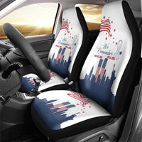 Patriot Day 911 Memorial Car Seat Cover American Flag and New York City Skyline Design - Wonder Print Shop