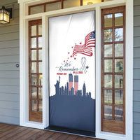 Patriot Day 911 Memorial Door Cover American Flag and New York City Skyline Design - Wonder Print Shop