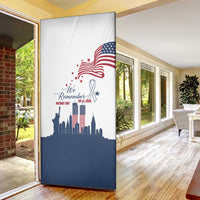 Patriot Day 911 Memorial Door Cover American Flag and New York City Skyline Design - Wonder Print Shop