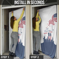 Patriot Day 911 Memorial Door Cover American Flag and New York City Skyline Design - Wonder Print Shop