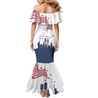 Patriot Day 911 Memorial Family Matching Mermaid Dress and Hawaiian Shirt American Flag and New York City Skyline Design - Wonder Print Shop