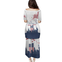 Patriot Day 911 Memorial Family Matching Puletasi and Hawaiian Shirt American Flag and New York City Skyline Design - Wonder Print Shop
