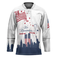 Patriot Day 911 Memorial Hockey Jersey American Flag and New York City Skyline Design - Wonder Print Shop