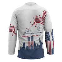 Patriot Day 911 Memorial Hockey Jersey American Flag and New York City Skyline Design - Wonder Print Shop