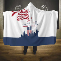 Patriot Day 911 Memorial Hooded Blanket American Flag and New York City Skyline Design - Wonder Print Shop