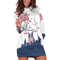 Patriot Day 911 Memorial Hoodie Dress American Flag and New York City Skyline Design - Wonder Print Shop