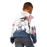 Patriot Day 911 Memorial Kid Hoodie American Flag and New York City Skyline Design - Wonder Print Shop