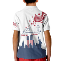 Patriot Day 911 Memorial Kid Polo Shirt American Flag and New York City Skyline Design - Wonder Print Shop