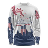 Patriot Day 911 Memorial Long Sleeve Shirt American Flag and New York City Skyline Design - Wonder Print Shop