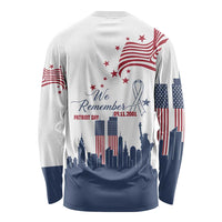 Patriot Day 911 Memorial Long Sleeve Shirt American Flag and New York City Skyline Design - Wonder Print Shop