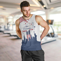 Patriot Day 911 Memorial Men Tank Top American Flag and New York City Skyline Design - Wonder Print Shop