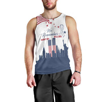 Patriot Day 911 Memorial Men Tank Top American Flag and New York City Skyline Design - Wonder Print Shop