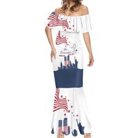 Patriot Day 911 Memorial Mermaid Dress American Flag and New York City Skyline Design - Wonder Print Shop